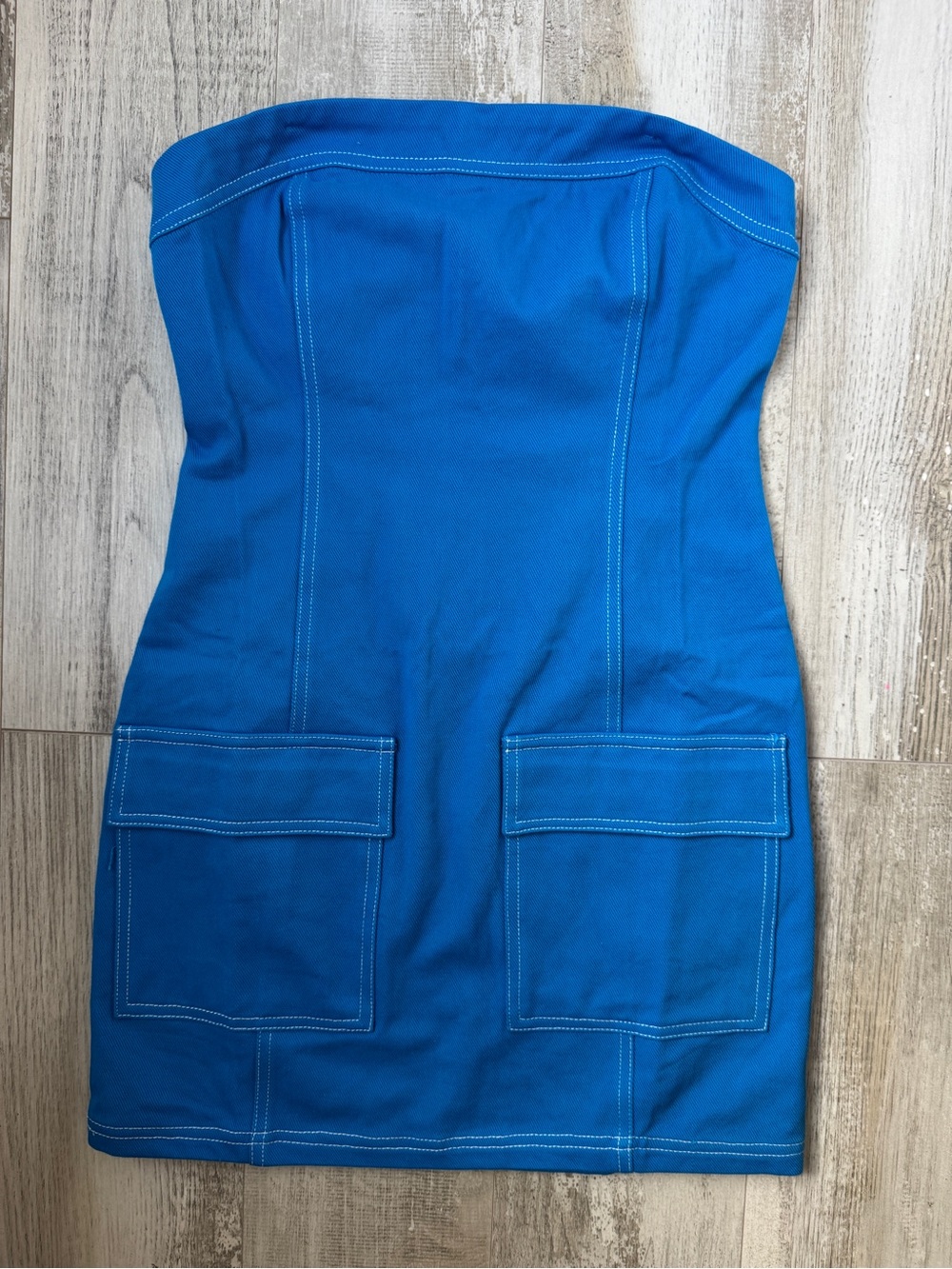 Cloud Ten Strapless Blue Pocket Bodycon Dress Size Small NWT